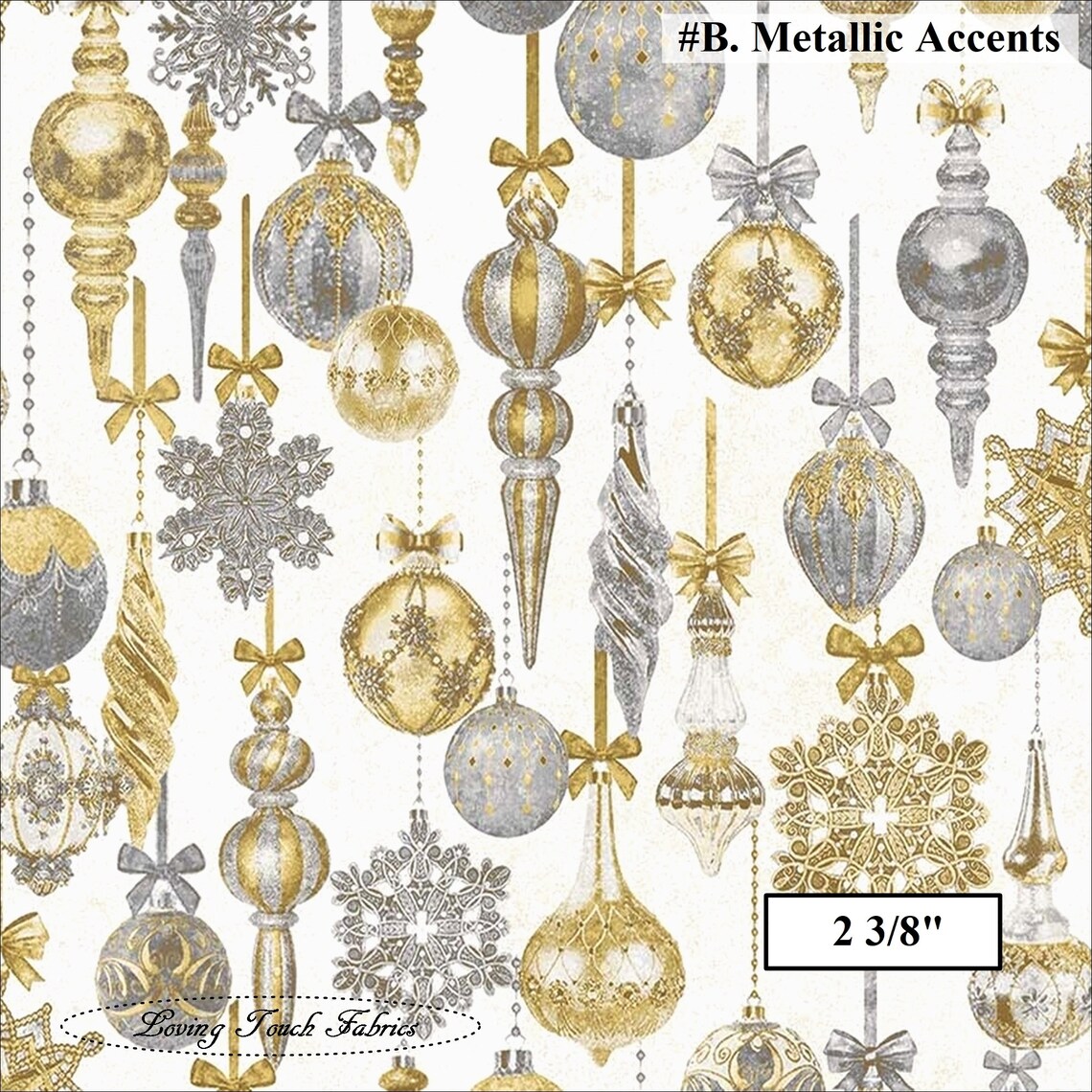 Northcott Stonehenge White Christmas Ornaments Etsy