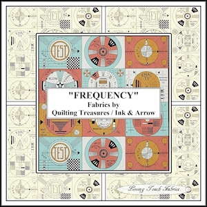 Quilting Treasures & Ink And Arrow &quot;Frequency&quot; TV Test Patterns / Patches Priced @ 1/2 Yd.