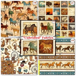 Quilting Treasures & Dan Morris &quot;Unbridled&quot; Western Horses Fabric Collection