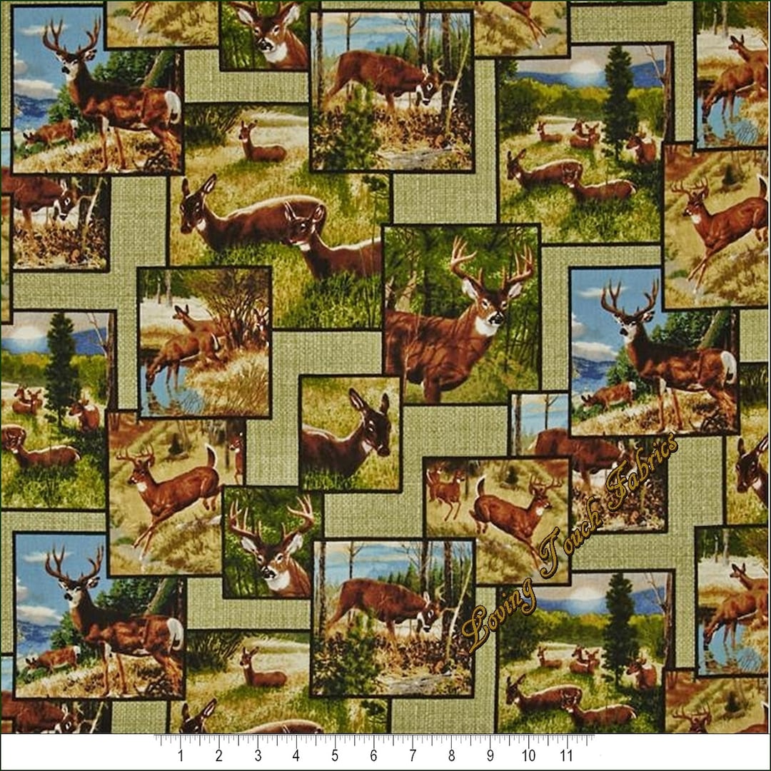 Quilting Treasures, Remington, whitetail Ridge, 24087H, Scenic, Deer