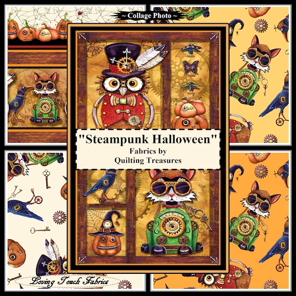 Quilting Treasures "Steampunk Halloween" Gorgeous Whimsical Fabrics