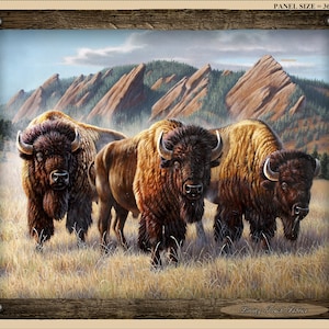 Quilting Treasures "Roam Free" Buffalos #27940-A Fabric Panel 36" x 43/44"