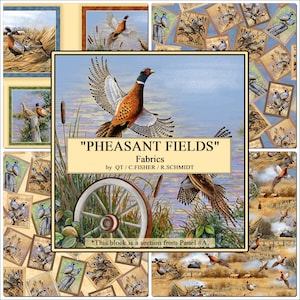 Quilting Treasures &quot;Pheasant Fields&quot; P272 Scenic Pheasants Fabrics