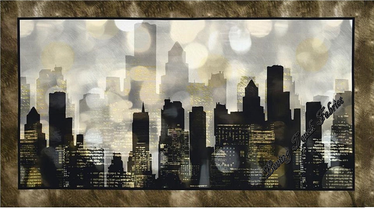 QUILTING TREASURES Panel ~ ARTWORKS DIGITAL 24" x 44" 24633 J CITY LIGHTS ~ QUILTING TREASURES Panel ~ ARTWORKS DIGITAL 24" x 44" 24633 J CITY LIGHTS ~