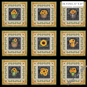 Quilting Treasures &quot;Always Face Sunshine&quot; #27843-J Sunflowers Fabric Panel 36&quot; x 43&quot;