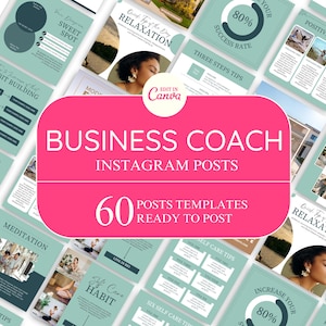 Elegant Business Coach Instagram Templates, Business Mentoring Investment Financial Leadership Mindset Coaching Instagram Posts templates