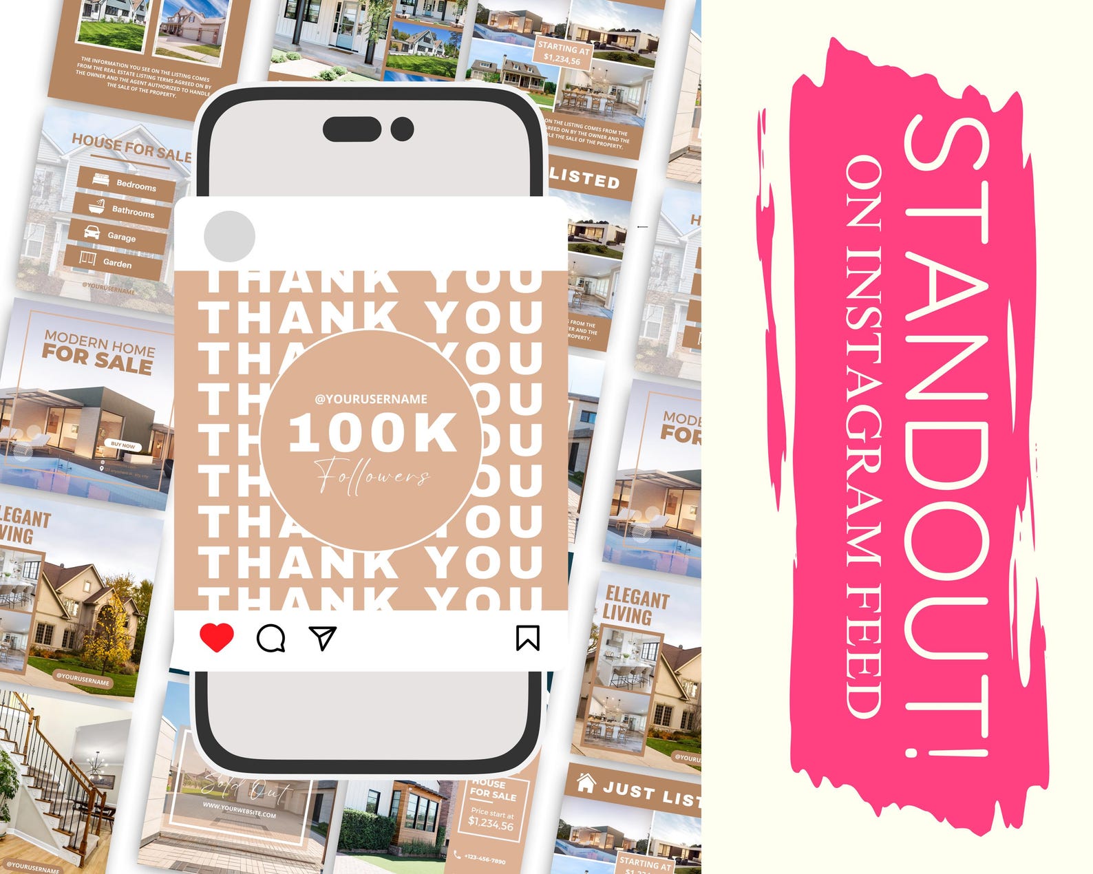 Luxury Real Estate Instagram Posts Templates, Realtor Social Media ...