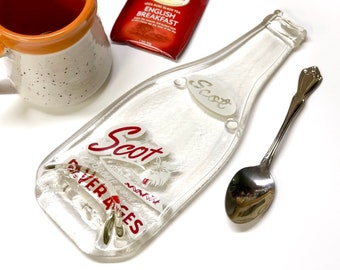 A Scotty Dog Spoon or Fork Rest From the 1920s Unique Tableware Excellent Thought Fun and Practical Vintage Collectible Glass Dog
