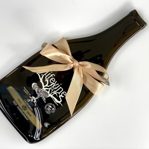 Melted Lifevine Chardonnay Wine Bottle Cheese Tray with Spreader image 3