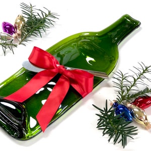 Christmas Cheese Tray, Melted Bottle Wine and Cheese Gift, Spoon Rest, Culinary Gift For Her image 9