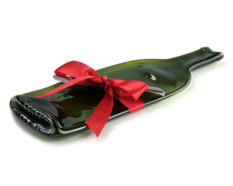 Christmas Cheese Tray, Melted Bottle Wine and Cheese Gift, Spoon Rest, Culinary Gift For Her image 4