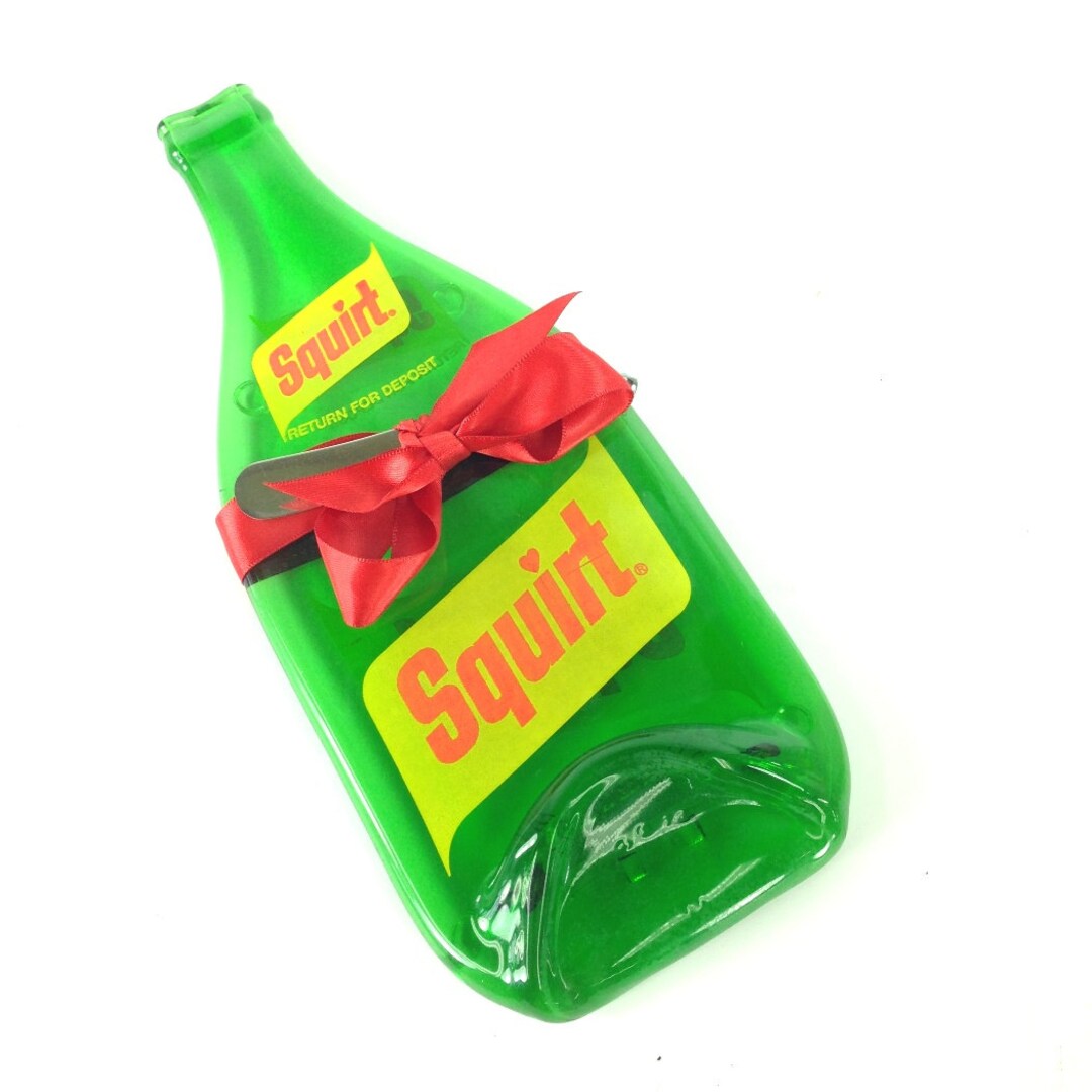 Vintage Squirt Soda Bottle Spoon Rest / Cheese Plate, Unique