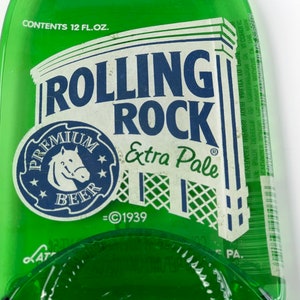 Rolling Rock Beer Bottle Spoon Rest, Latrobe Pennsylvania PA, Melted Bottle, Boyfriend Gift, Man Cave Decor, Beer Gifts, Guy Gift image 6