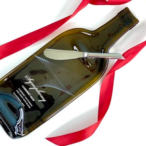 Melted Wine Bottle Cheese Tray with Spreader, Symphony Cabernet Noir Sauvignon Red Wine, California Winery, Hostess Gift image 1