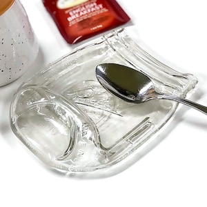Melted Mason Jar Spoon Rest, Clear Glass Ball Jar Spoon Rest, Spoon Holder, Ball Jar Soap Holder, Mason Jar Gifts, Housewarming Gift, Ball