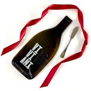 Melted Viviani White Wine Bottle Cheese Tray with Spreader, Chardonnay Wine Bottle Charcuterie image 4