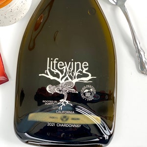 Melted Lifevine Chardonnay Wine Bottle Cheese Tray with Spreader image 5