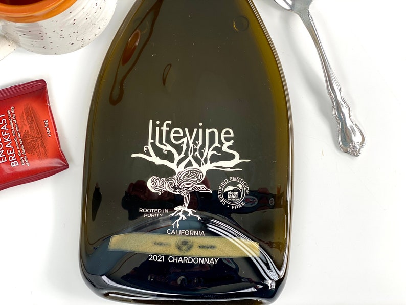 Melted Lifevine Chardonnay Wine Bottle Cheese Tray with Spreader image 5