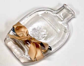 Four Roses Small Batch Kentucky Straight Bourbon Whiskey Upcycled Melted Bottle Cheese Plate by Mitchell Glassworks