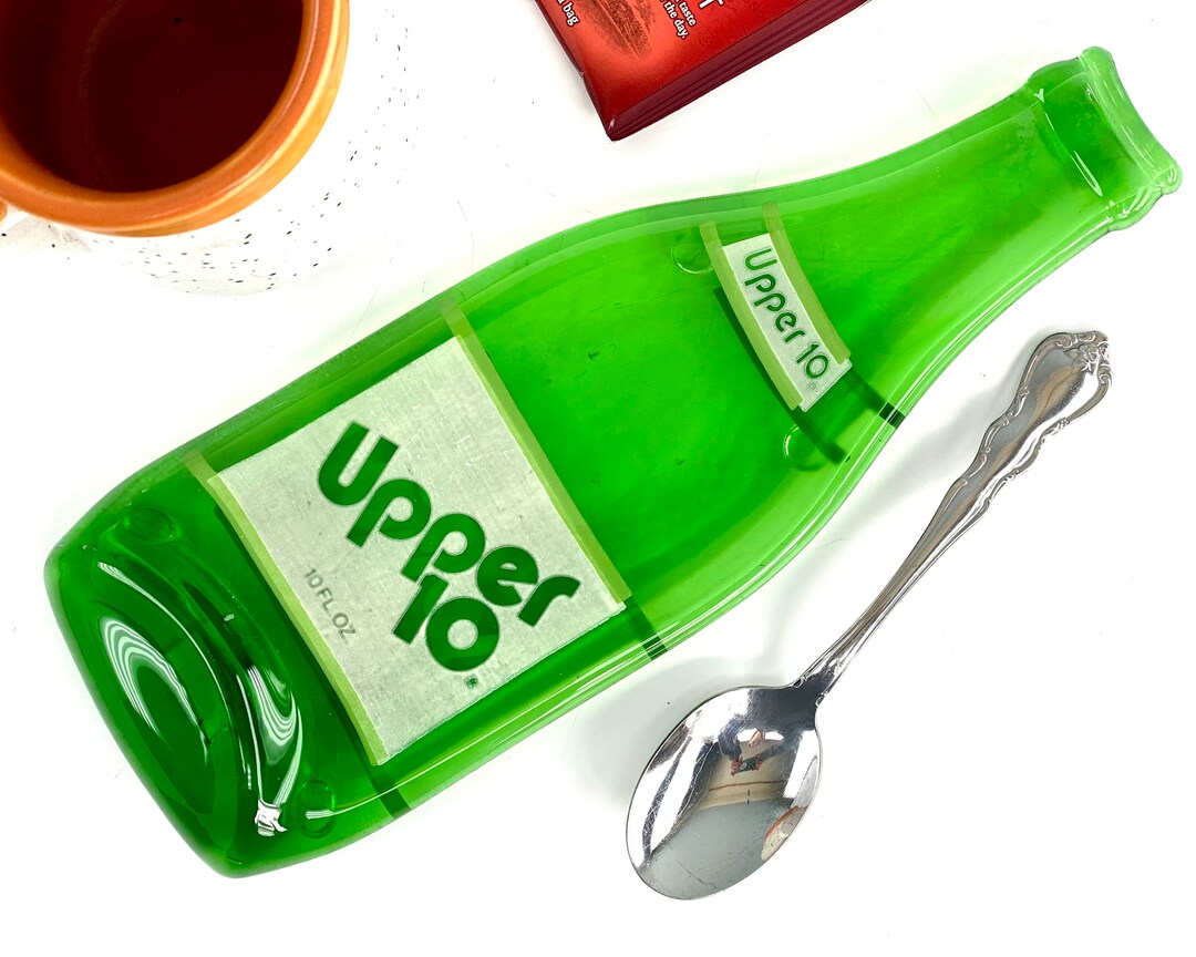 Vintage Upper 10 Soda Bottle, Antique Glass Bottle Art by Mitchell