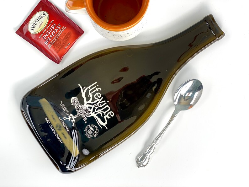 Melted Lifevine Chardonnay Wine Bottle Cheese Tray with Spreader image 1