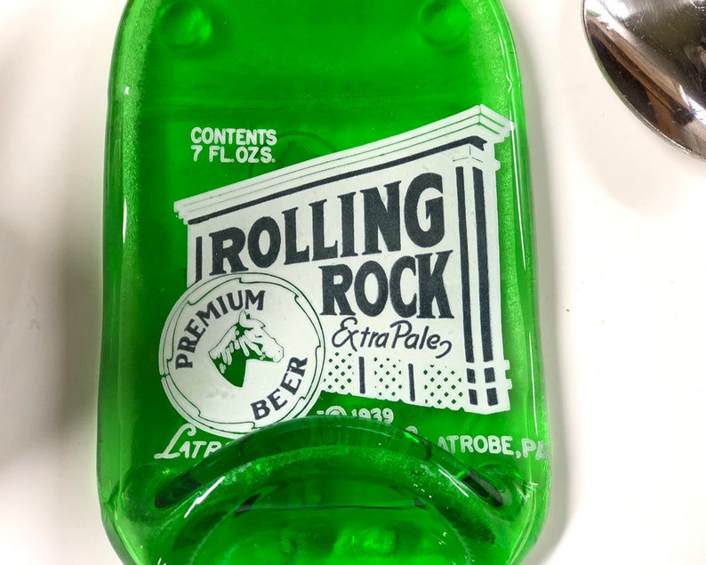Vintage Rolling Rock From Latrobe PA Pony Bottle Melted Into Etsy