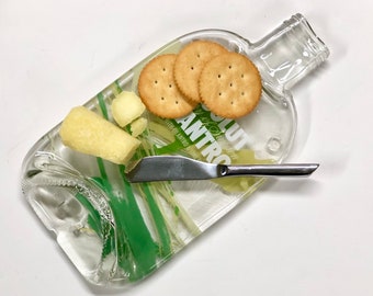 Absolut Cilantro Melted Bottle Cheese Plate, Vodka Lover Gift, Unique Wedding Present, One of a Kind Housewarming Gift