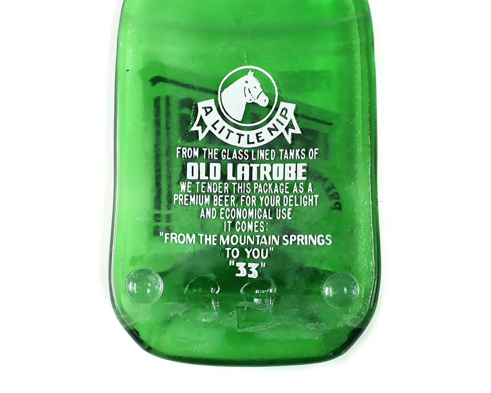 Vintage Rolling Rock From Latrobe PA Pony Bottle Melted Into Etsy