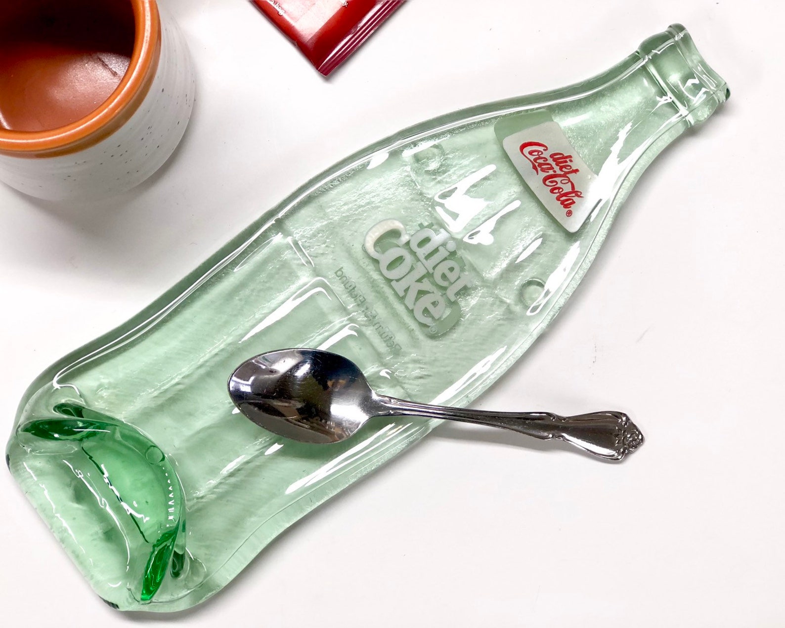 Vintage Diet Coke Bottle Spoon Rest Melted Bottle Etsy