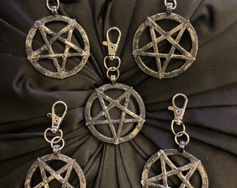 10 Black Doom Witch Pentagram Adornments for Marilyn Medusa Belts, Bibs, Collars and Harnesses