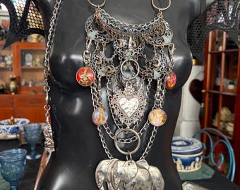 Bavaglino dipinto e fatto a mano con l'amante di Ganesha di Marilyn Medusa (una creazione unica)