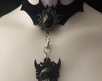 The Velvet Bat Devil Baby Doll Choker and Earrings by Marilyn Medusa