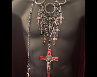 The Ruby Sinner Heavy Metal Hand Made Chain Necklace  by Marilyn Medusa (Suitable for detachable pendants and charms)