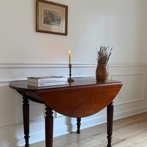 Antique Mahogany Gateleg Drop Leaf Table | French Country Dining Entry Furniture