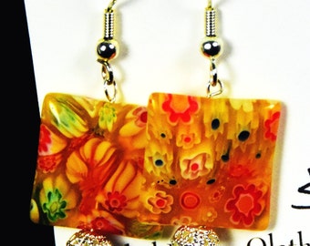 orange milifoil earrings