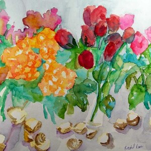 flowers and shells glicee print