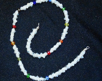 rainbow spiral cord necklace
