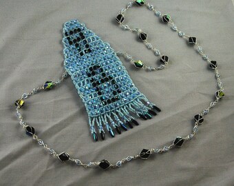 Blue inital amulet bag