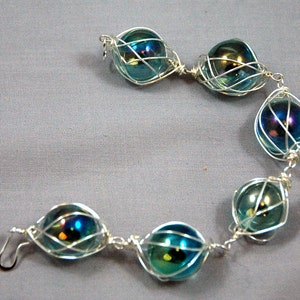 aqua caged marble bracelet