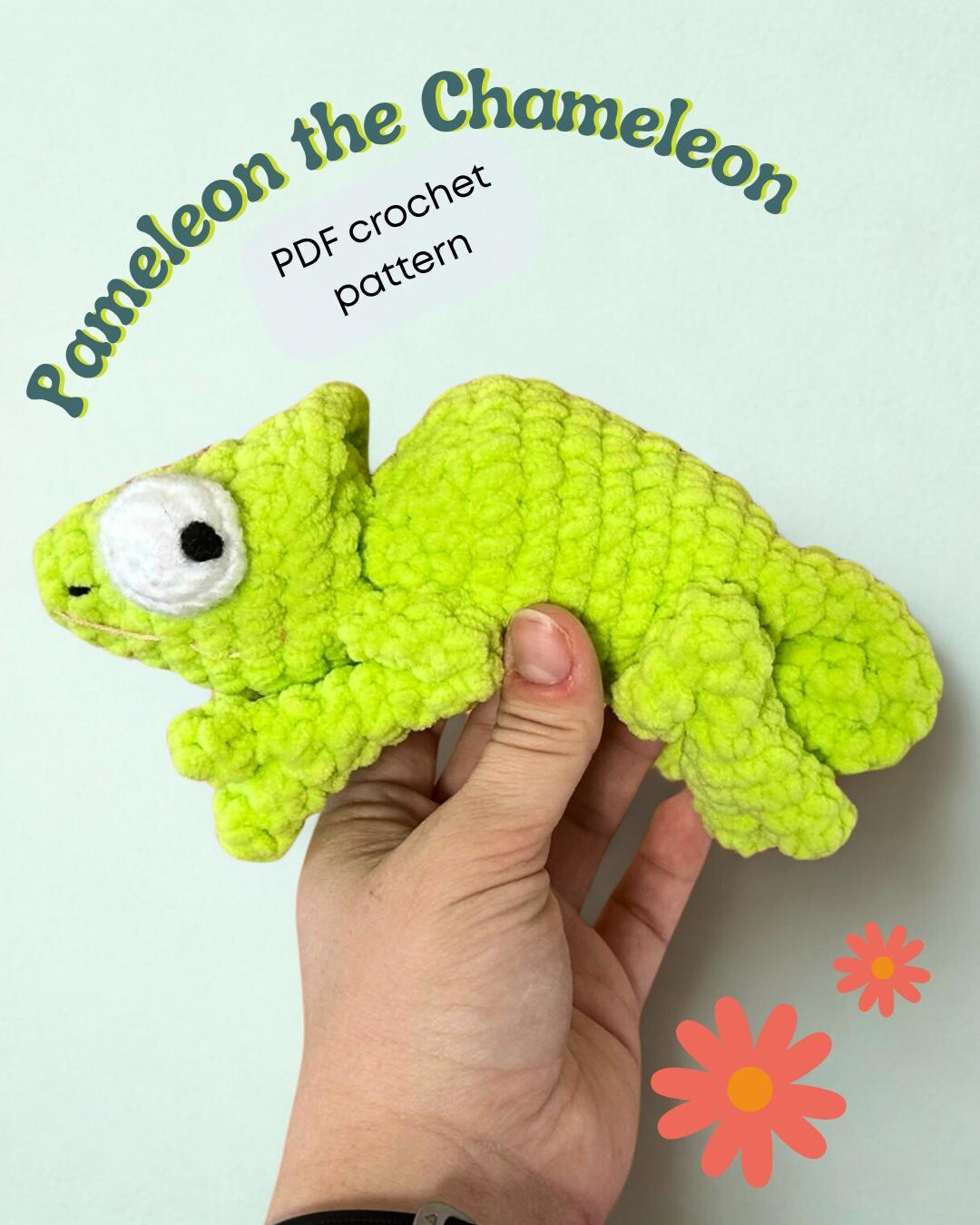 カメレオン編み図：カメレオン編みぐるみトカゲ（PDF図案） - Etsy 日本