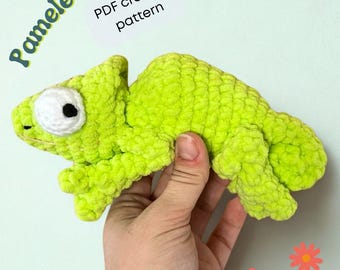 カメレオン編み図：カメレオン編みぐるみトカゲ（PDF図案） - Etsy 日本