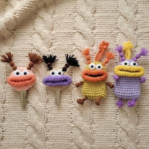 Crochet Funny Monster Car Key Holder Pattern, No-Sew (2 PDF file)