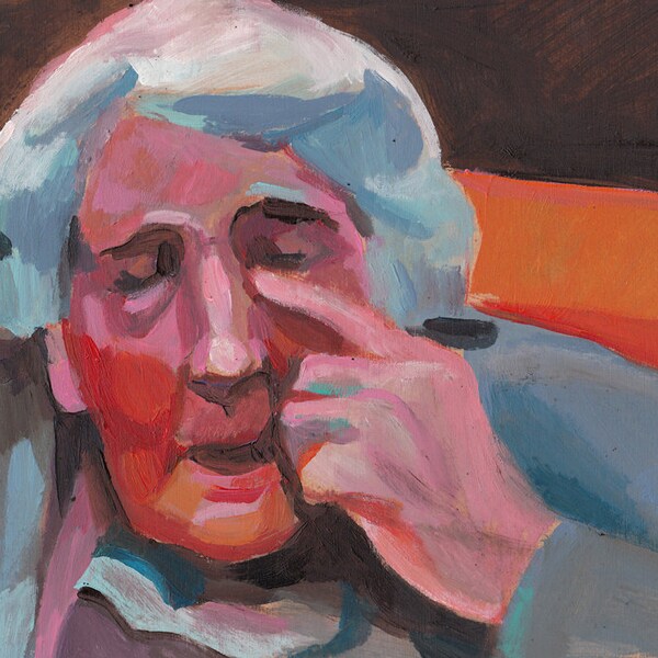 Old lady  original portrait  painting -acrylic painting - woman illustration painting - face lady painting - people paintings-/ ART PORTRAIT