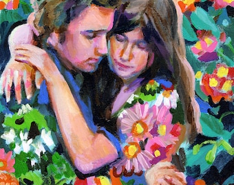 young love- original painting -acrylic painting on canvas