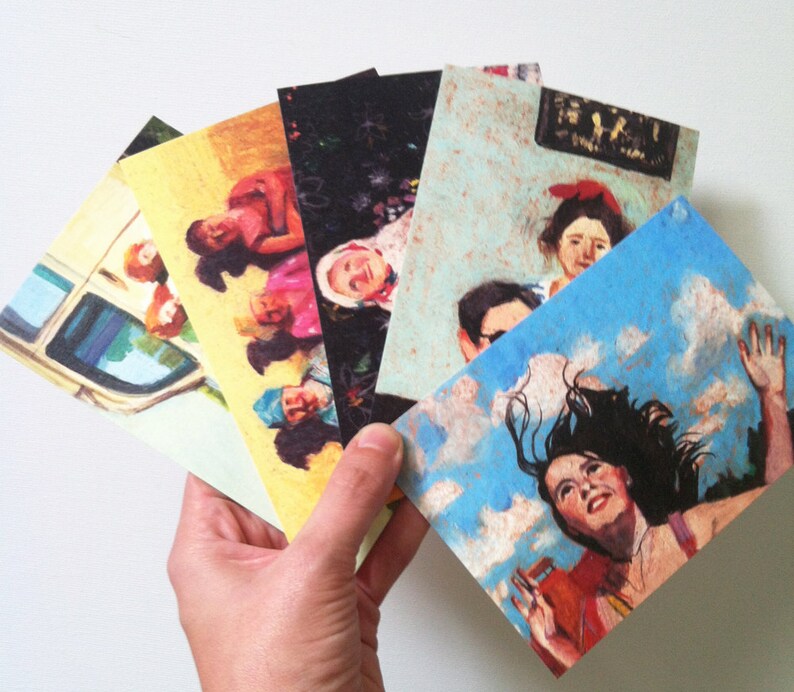 set of 13 printed postcards 4x6 inch card-paper goods Printed on a fine quality 250 gram paper