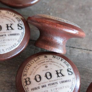 Vintage Knob, Books, Wooden door pulls