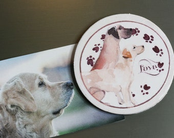 Magnets 4 pack Doggie Love Watercolor Magnets