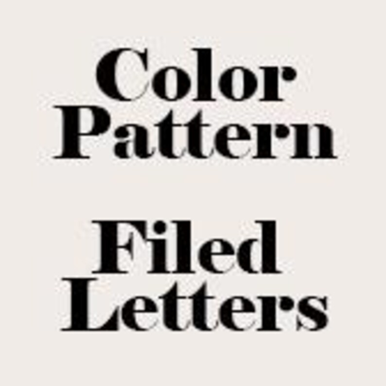 May include: Text image featuring the words "Color Pattern" above "Filed Letters" in a bold, black serif font. The background is a plain, light beige colour.