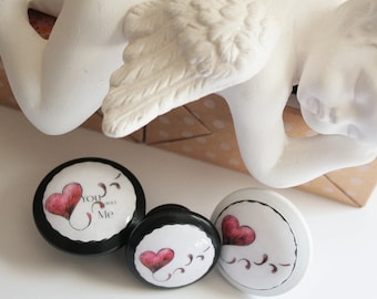 Wooden Drawer knobs, Red Heart Flip, Wooden door pulls