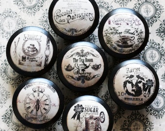 Vintage Knobs, Confection, 7 Designs, Wooden door pulls